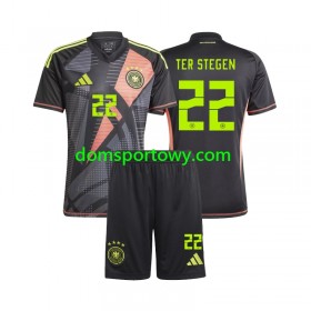 Koszulka Niemcy Ter Stegen 22 Bramkarska Dziecięcy Domowe Koszulki Piłkarskie Euro 2024 Krótki Rękaw